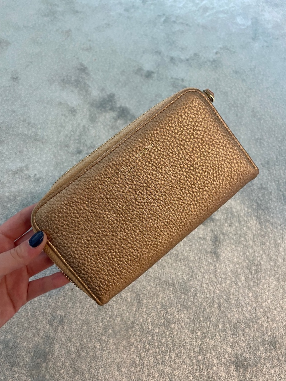 Adrienne Vittadini Studio Gold Zip Wallet